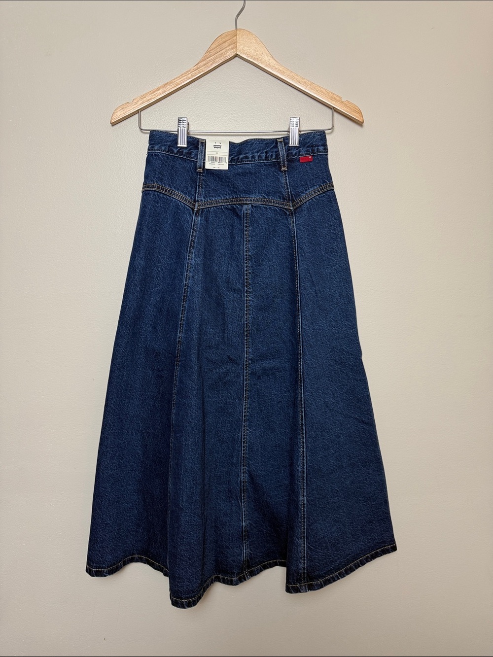 Levi’s Denim Circle Skirt Button Front A Line Midi Maxi Y2K Blue Size 23 NWT - Picture 5 of 9